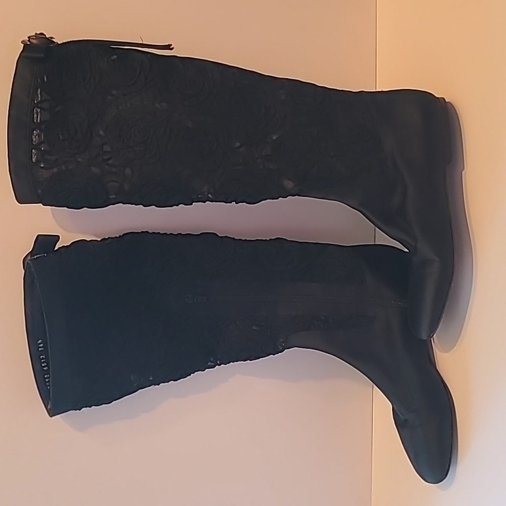 Gianni Versace Lace Knee High Boots